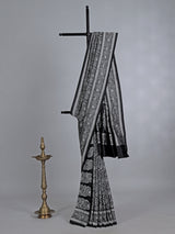 Black thread work banarasi silk saree
