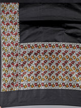 Black embroidered banarasi silk saree
