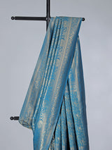 Blue semi silk zari work festive saree