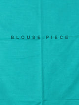 Aqua blue zari worked saree in semi silk