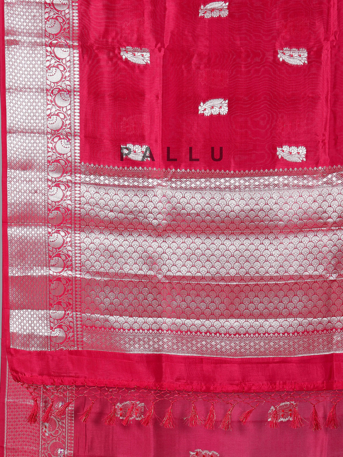 Red art silk saree with traditional zari work