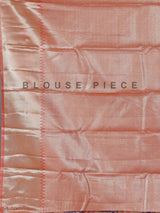 Peach floral printed kanjivaram silk zari saree