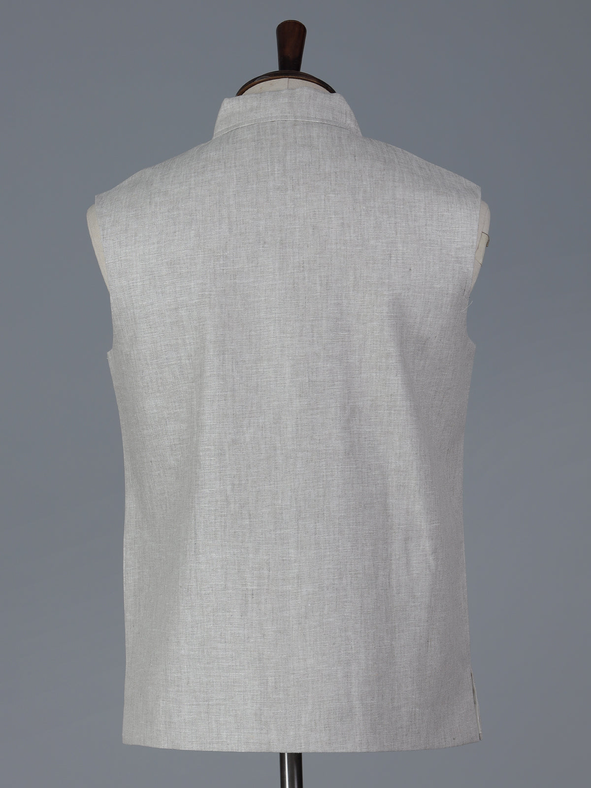 Beige silk three pocket wedding waistcoat