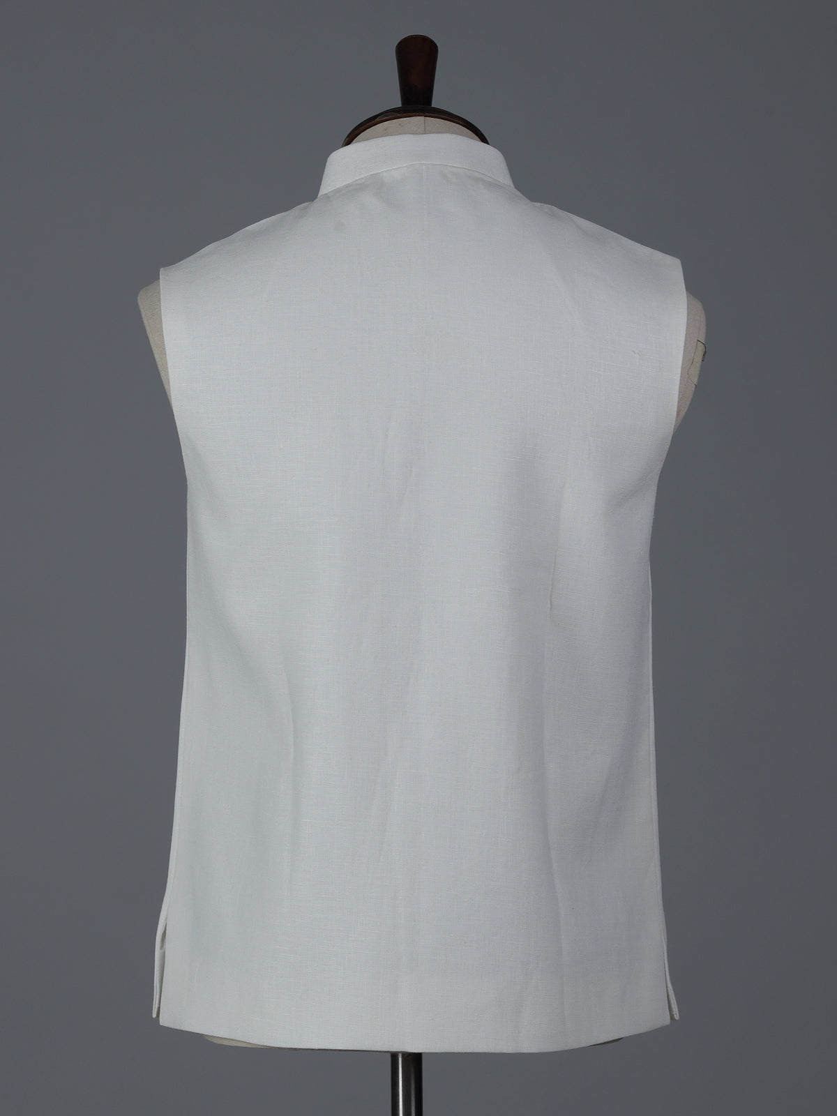 Off white cotton two pocket waistcoat