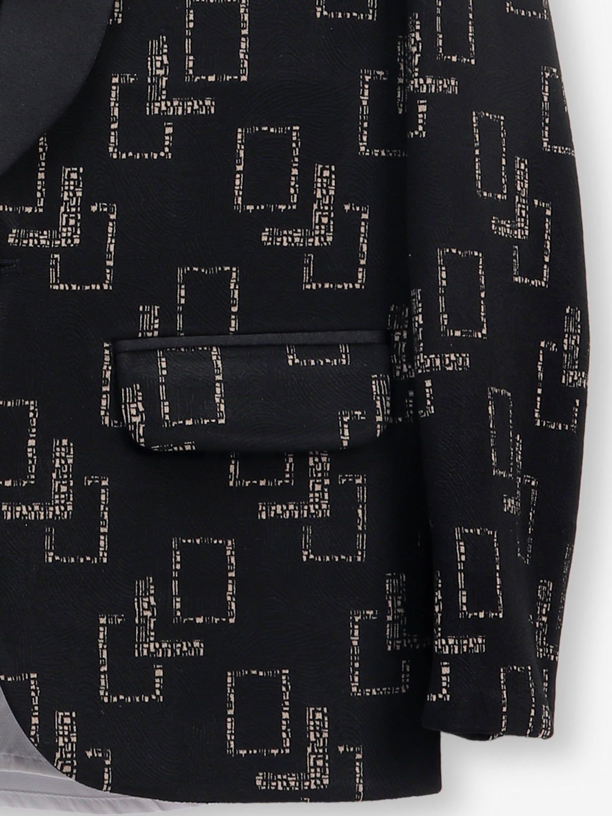 Black party wear coat suit in terry rayon