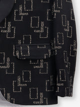Black party wear coat suit in terry rayon