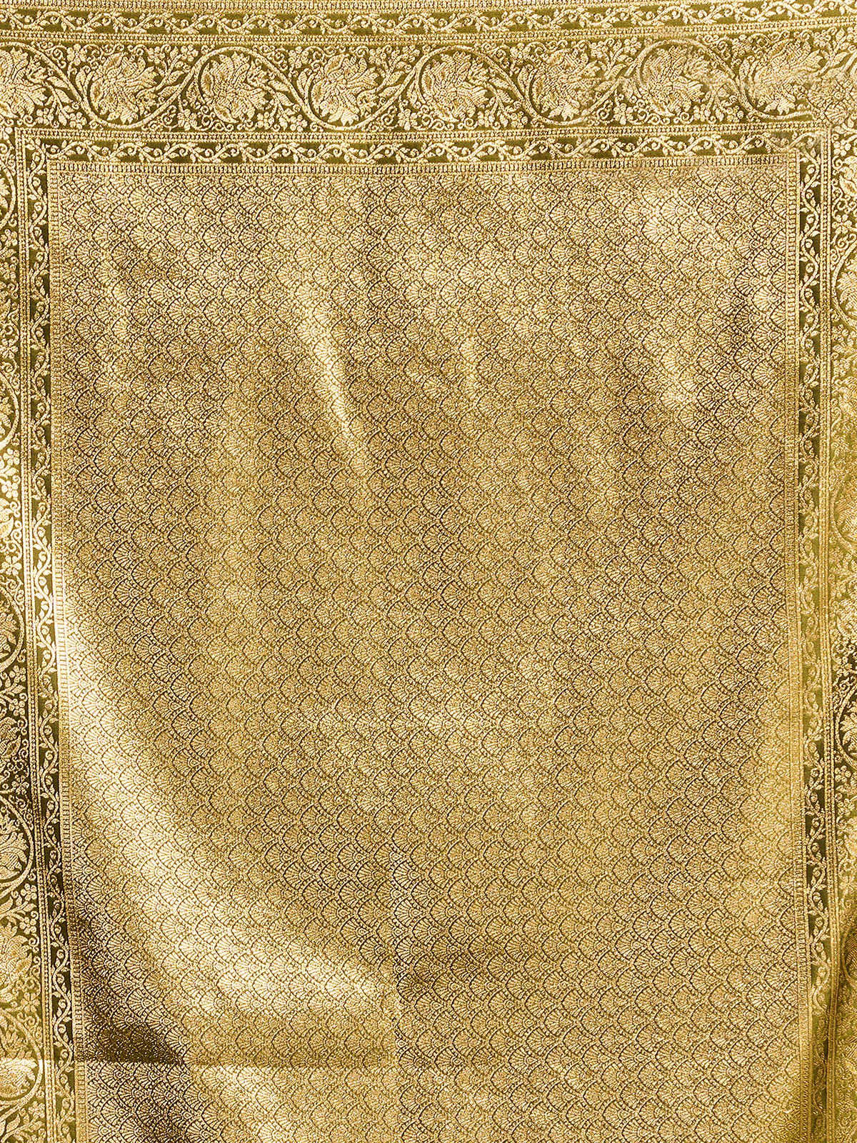 Mehendi green silk zari worked saree
