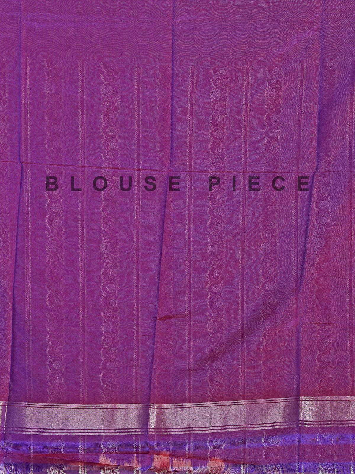 Purple art silk zari contrast border saree