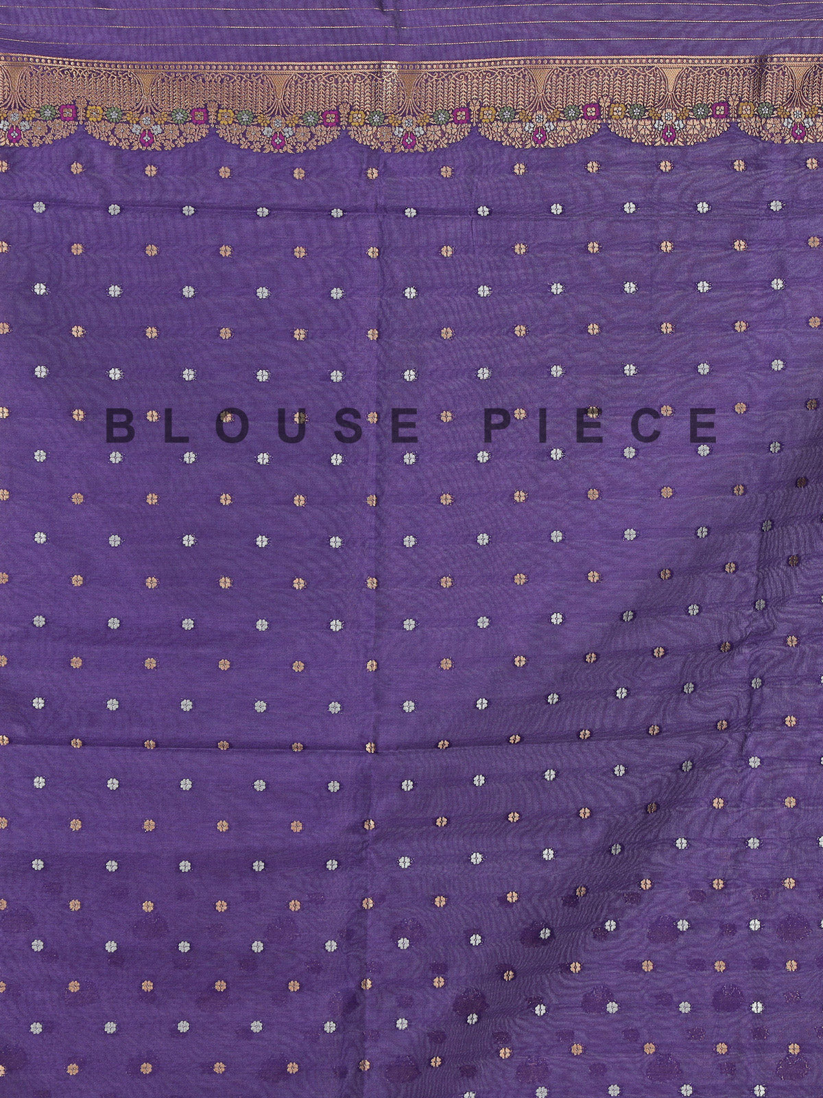 Purple art silk zari butti work saree
