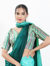 Pista multi stripe brocade V neck blouse