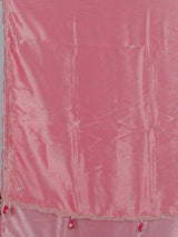 Pastel pink tissue silk designer saree
