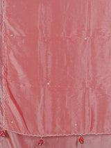 Peach tissue silk gota and zardosi work saree