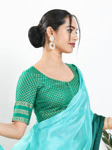 Rama green zari brocade festive blouse