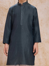 Olive cotton silk wedding kurta suit