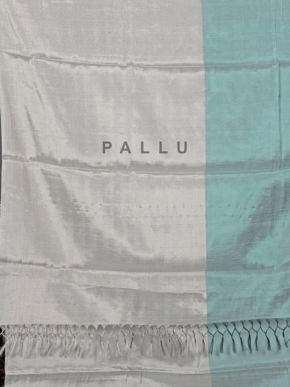 Silver and mint blue chanderi tissue silk saree