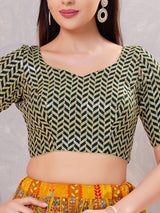 Bottle green silk sweetheart neck blouse