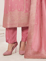 Light pink silk festive wear salwar suit