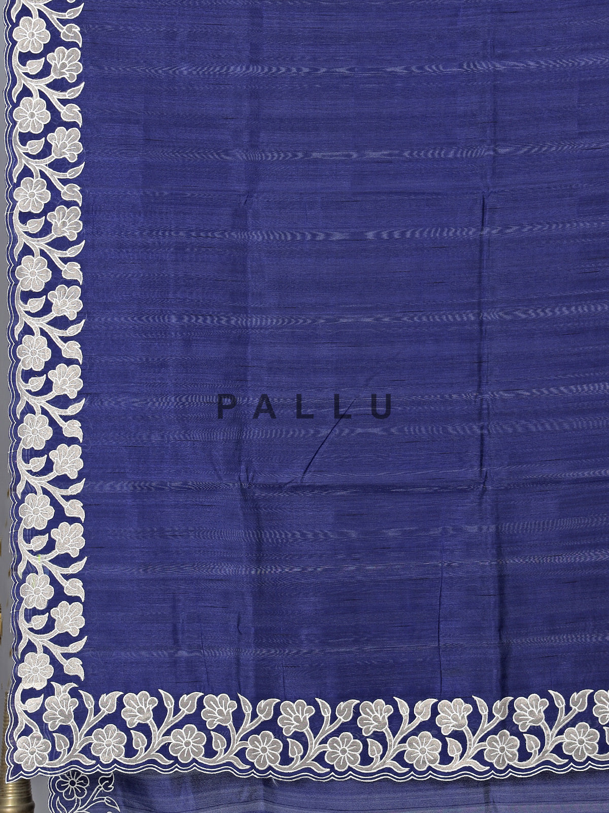 Navy festive wear saree in semi tissue silk