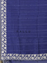 Navy festive wear saree in semi tissue silk