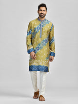 Olive blue stonework festive royal ensemble