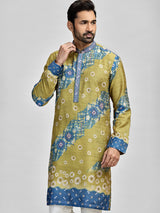 Olive blue stonework festive royal ensemble