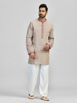 Grey silk heritage embroidered masterpiece