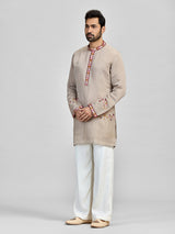 Grey silk heritage embroidered masterpiece
