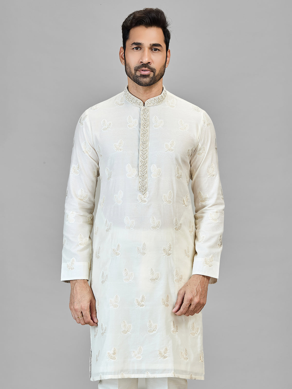 Cream banarasi chanderi regal statement piece