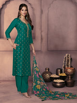 Teal green mehndi glow ethnic wear