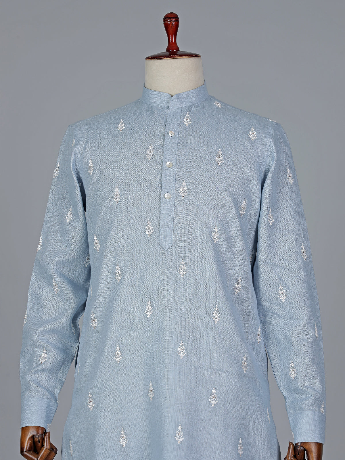 Elegant light blue cotton kurta suit