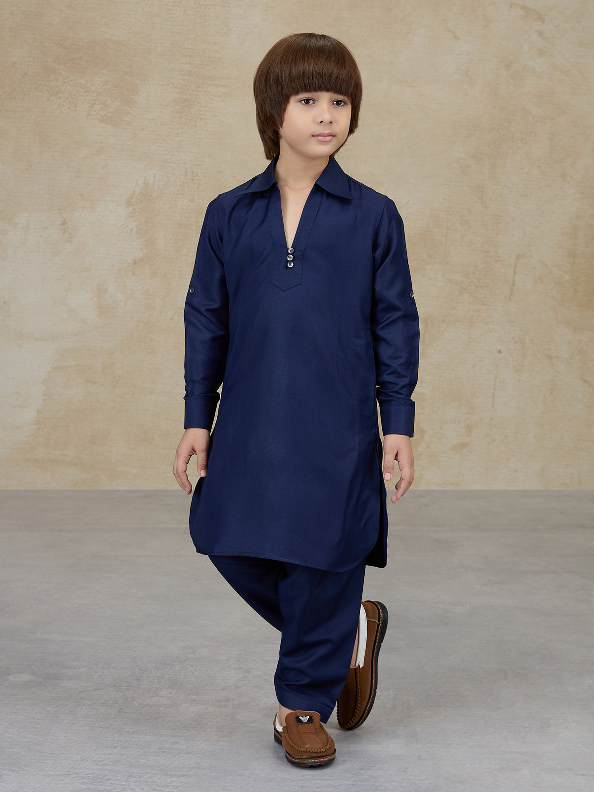 Navy cotton pathani kurta salwar traditional set