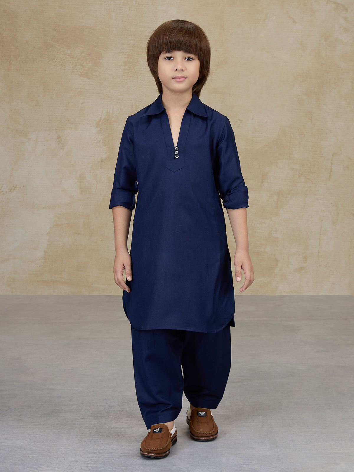 Navy cotton pathani kurta salwar traditional set