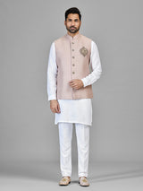 White reception wear waistcoat set