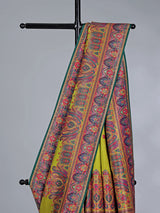 Light green semi pashmina silk saree for festive wear