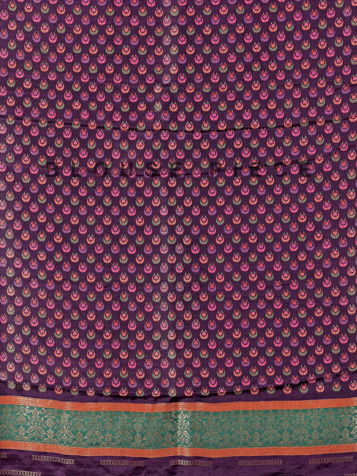 Dark purple semi pashmina silk saree for wedding