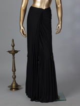 Stunning black lycra ready to wear saree for party wear