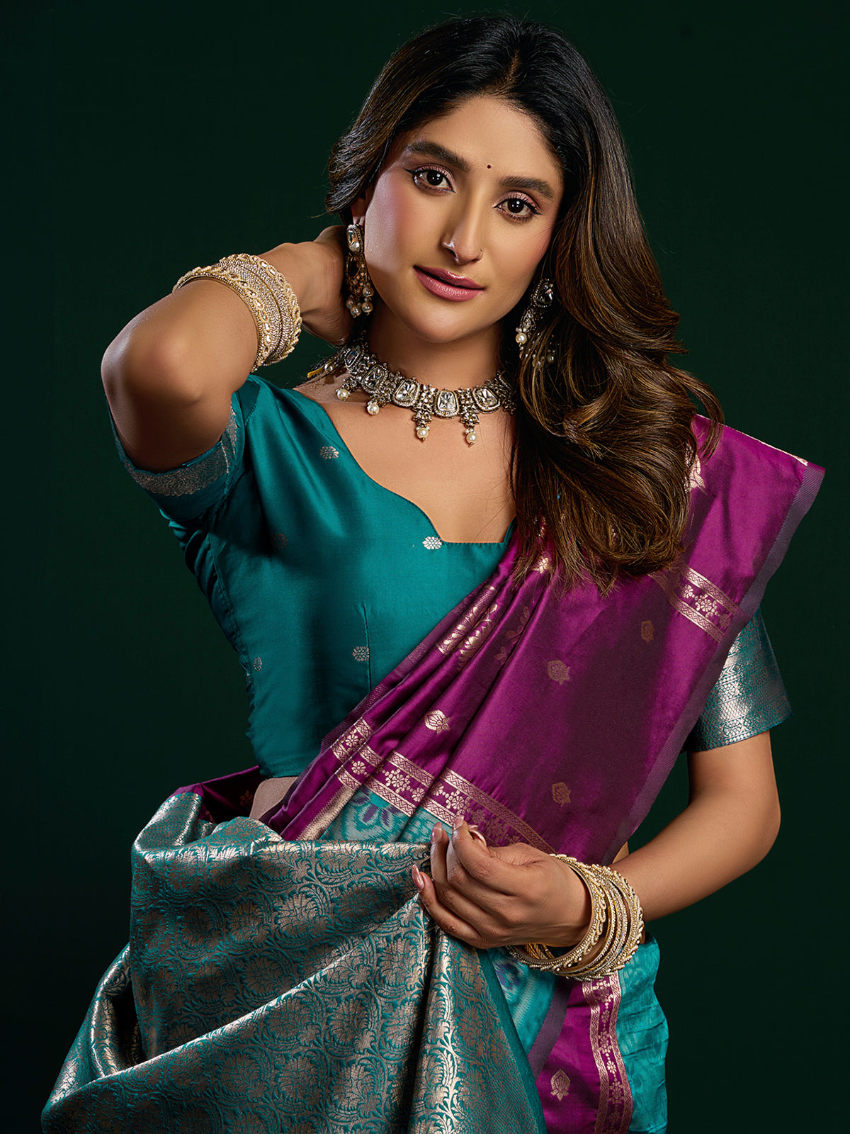 Elegant wine soft silk saree