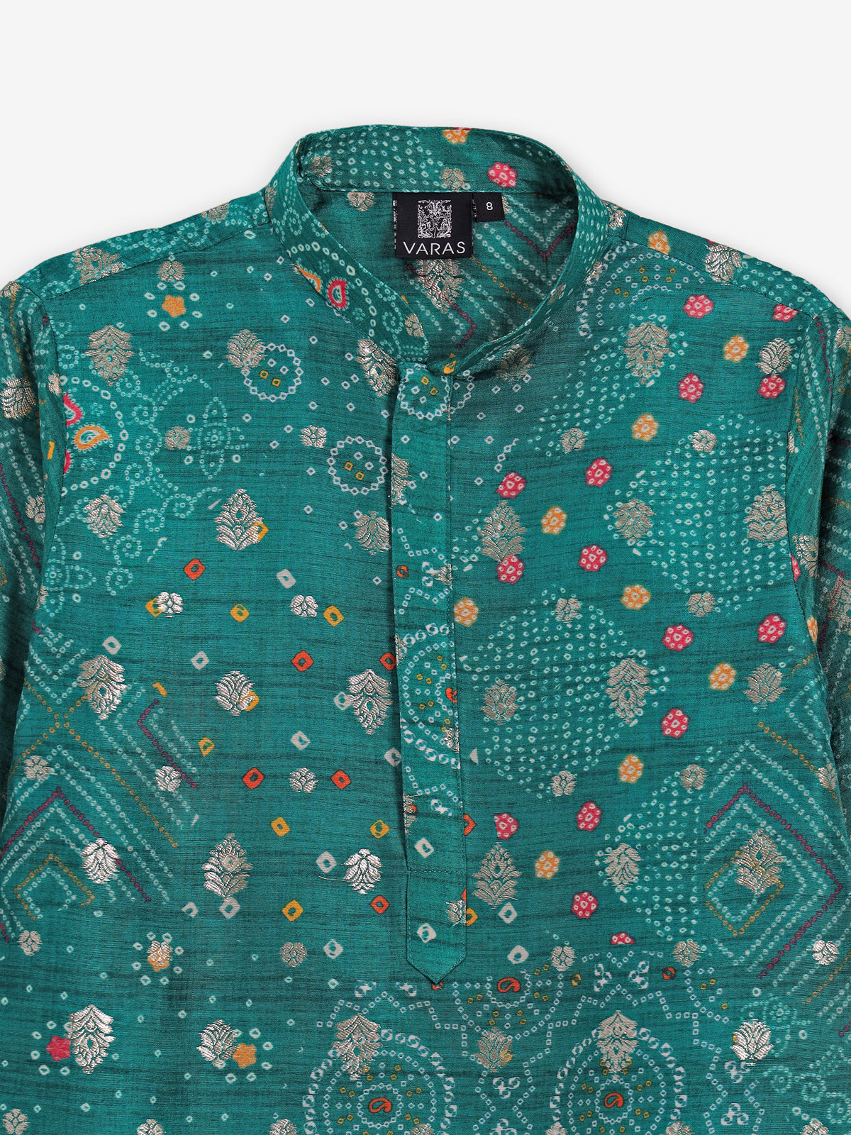 Rama green printed kurta suit with zari work