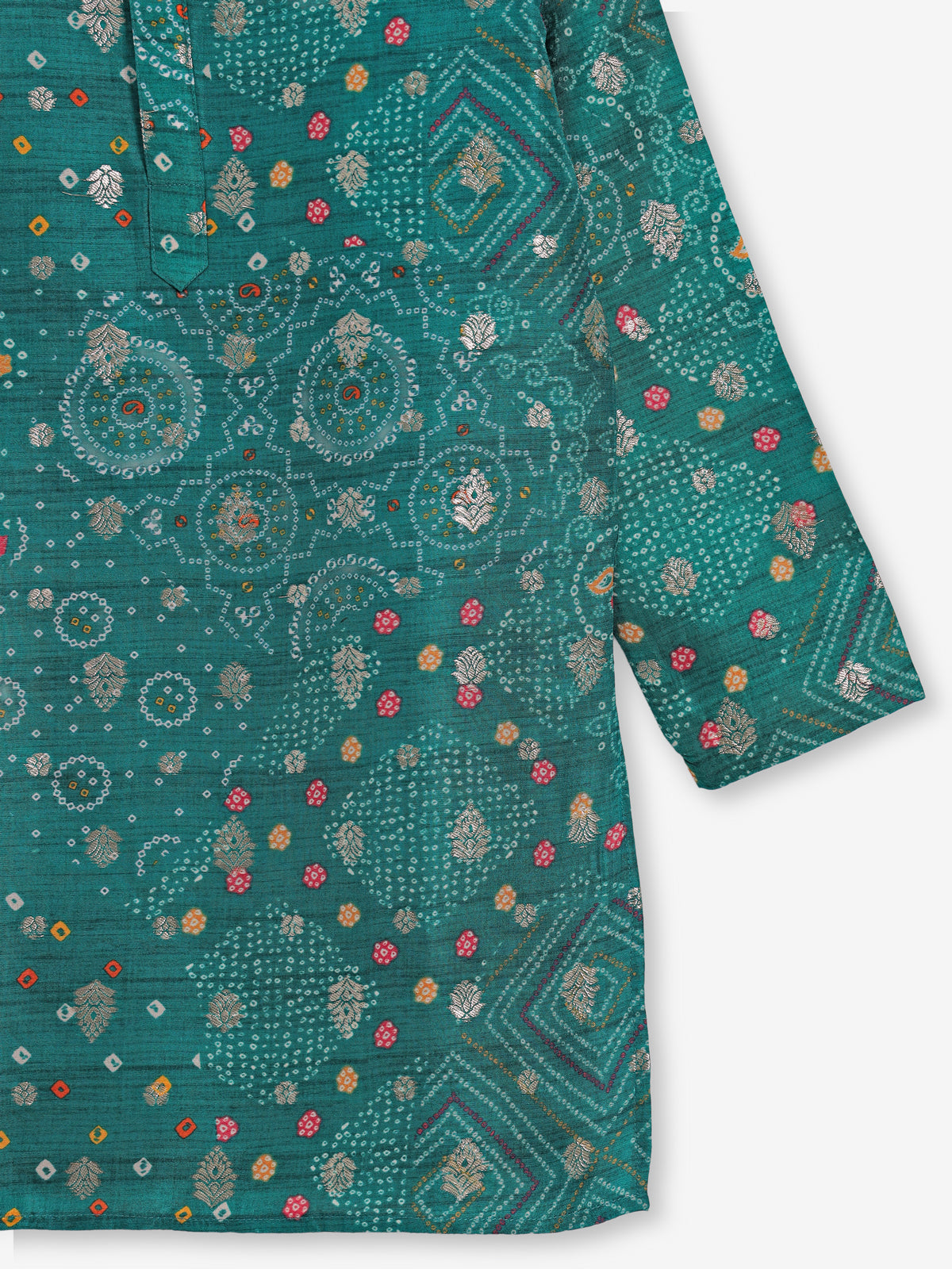 Rama green printed kurta suit with zari work