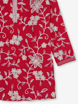 Red georgette thread worked kurta suit for wedding