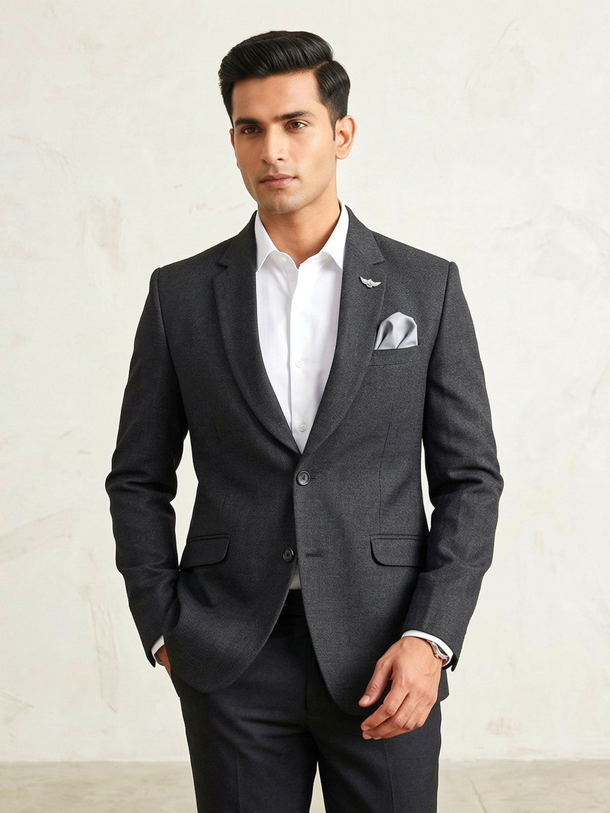 Stunning terry rayon blazer in dark grey