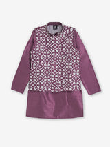 Wine silk waistcoat set for wedding celebration