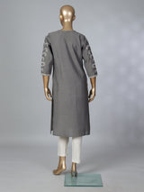 Grey silk thread sequins embellished stylish casual kurti