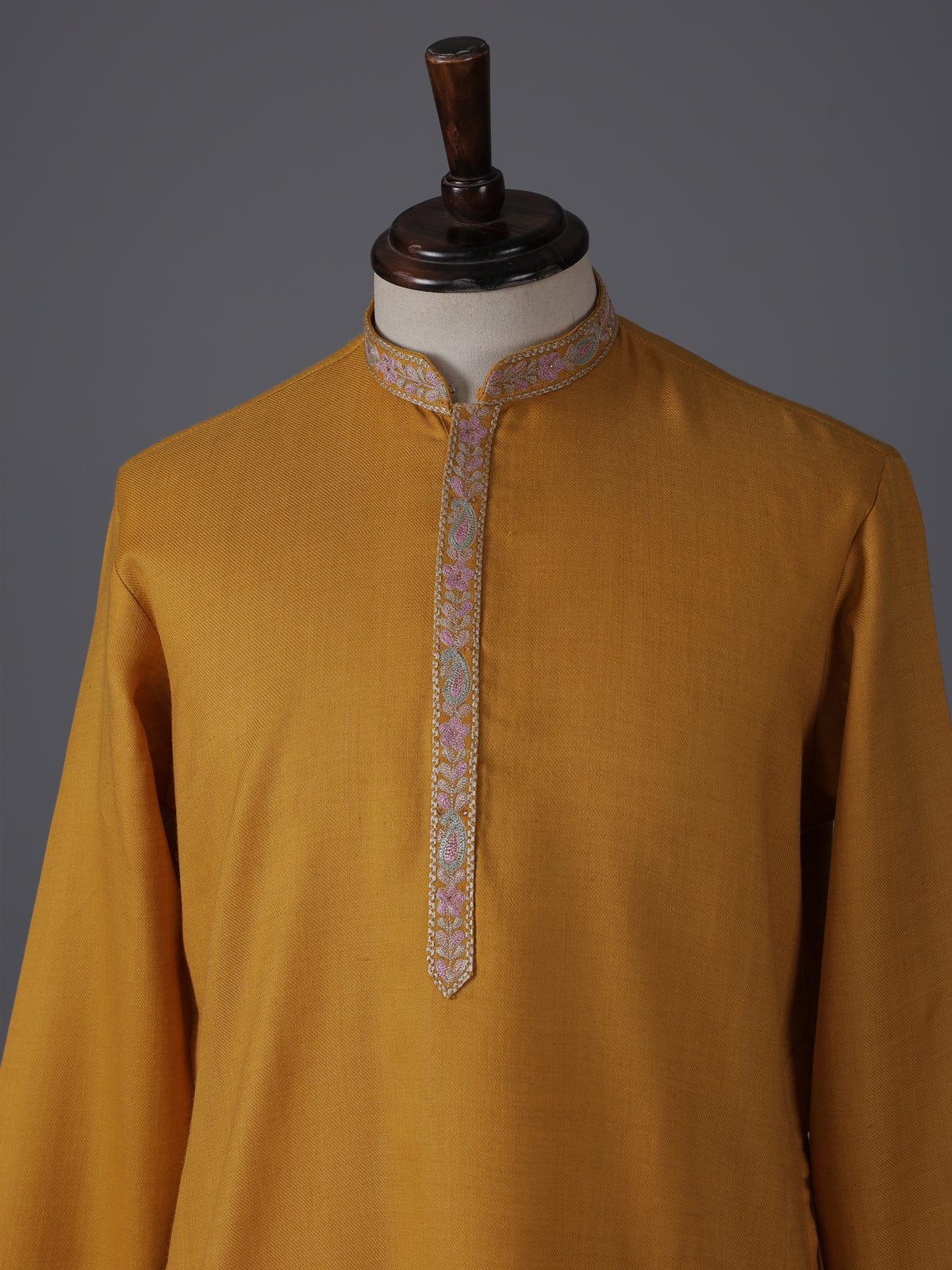 Mustard yellow cotton festive kurta suit with dupatta
