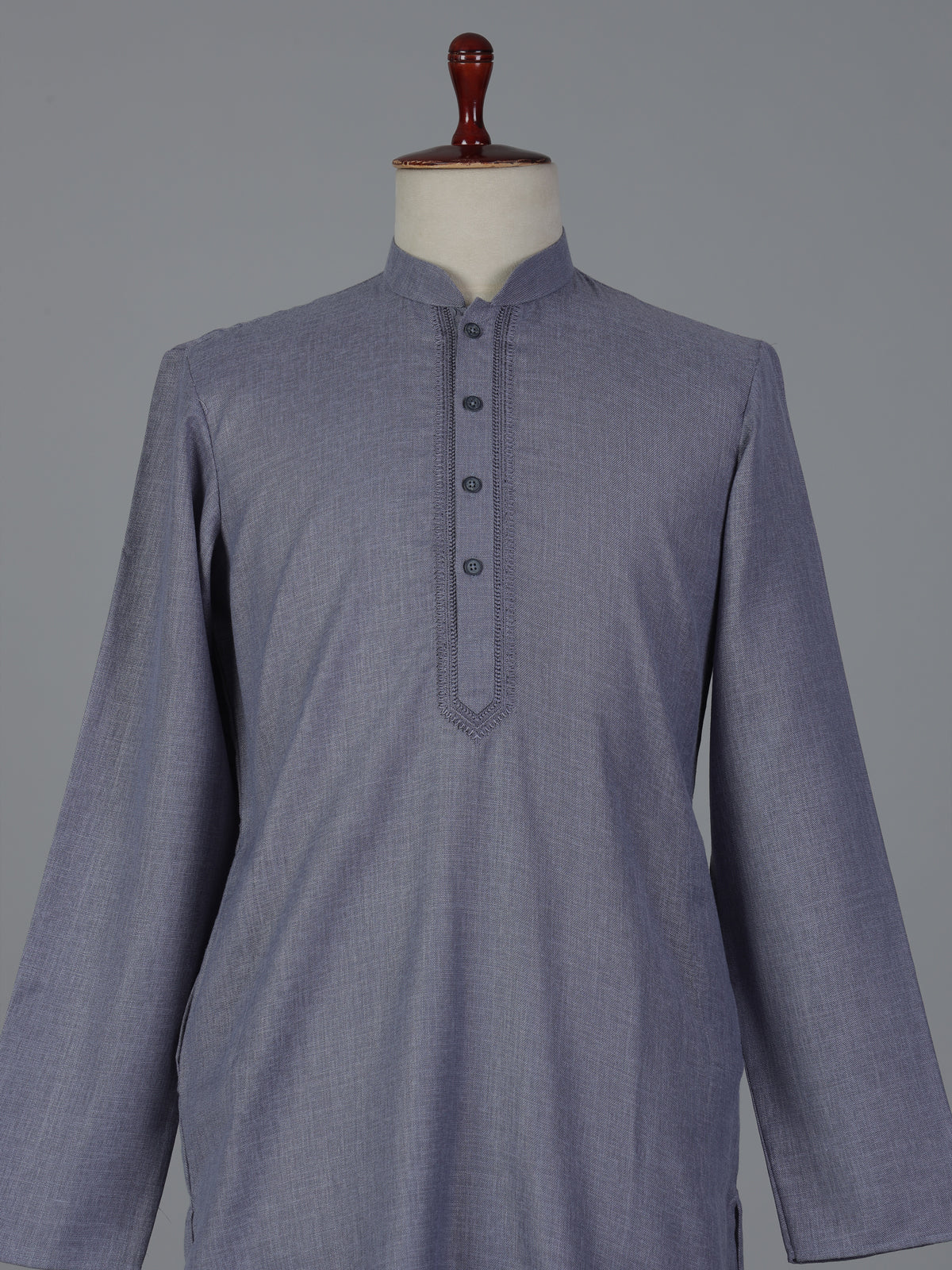 Stone blue plain silk festive wear kurta suit