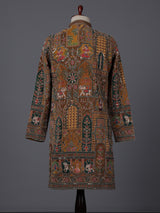 Mehendi olive silk zardosi festive kurta suit