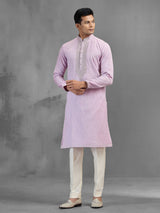 Light lavender festive embroidered elegant kurta suit