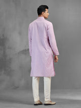 Light lavender festive embroidered elegant kurta suit