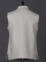 Cream cotton silk patch work waistcoat