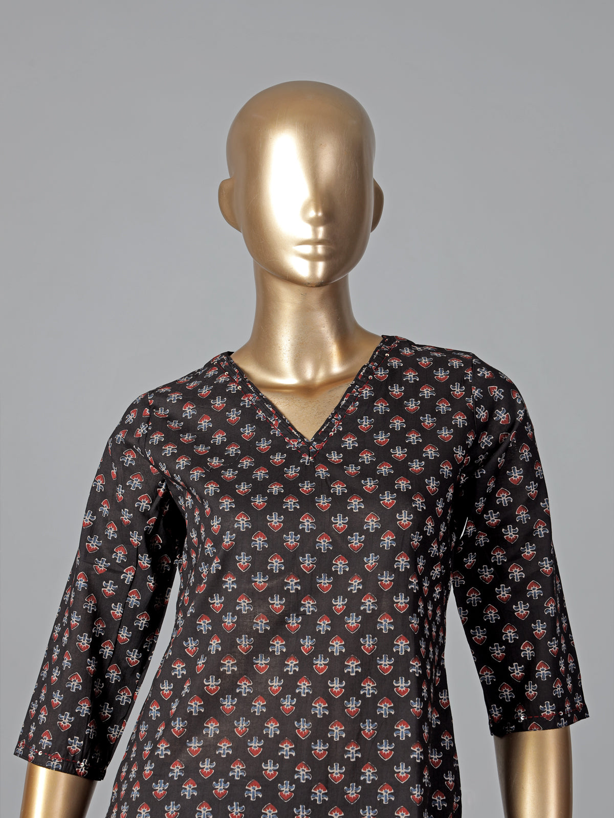 Black cotton printed kurti set casual comfort style